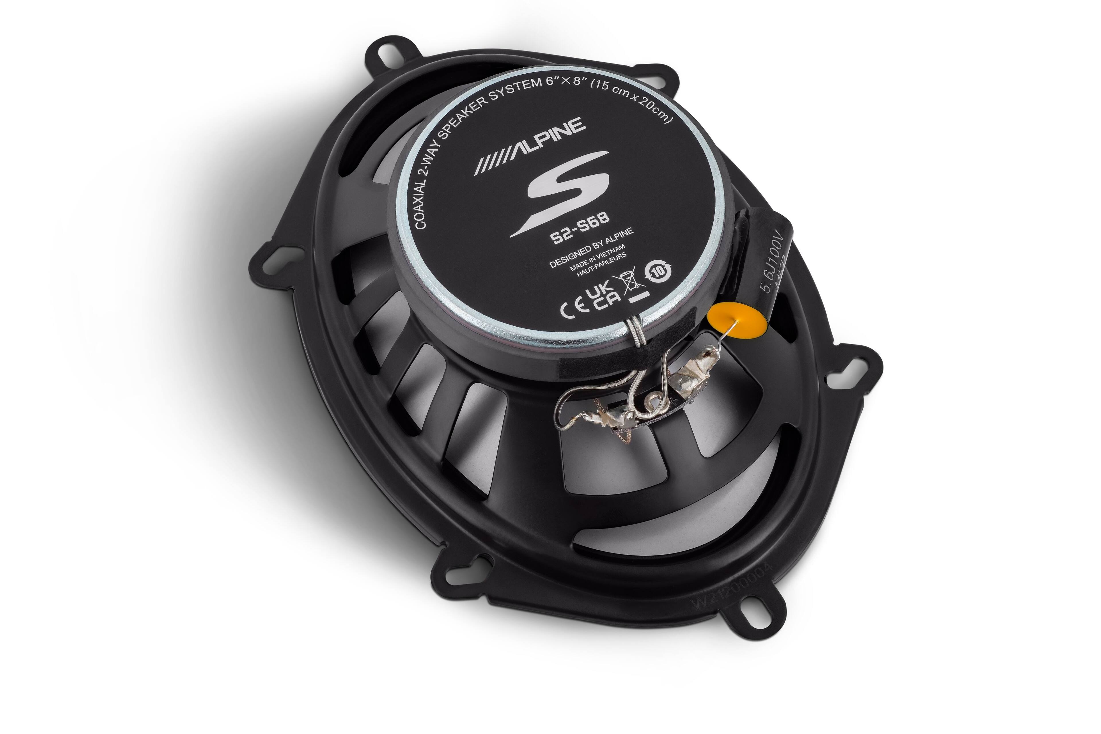 Alt View 12. Alpine - S-Series 6 x 8" Hi-Resolution Coaxial Car Speakers with Glass Fiber Reinforced Cone (Pair) - Black.