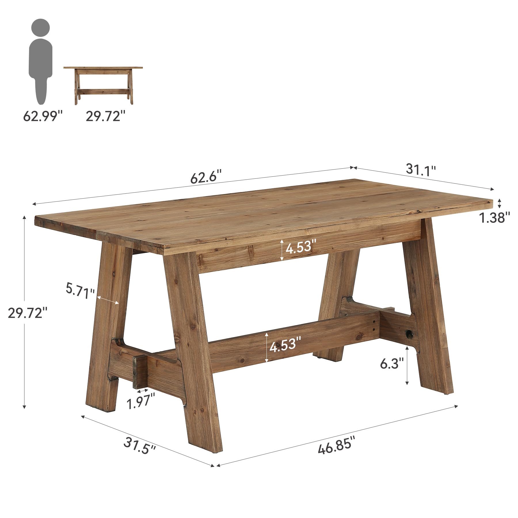 62.99" 29.72"  
62.6" 31.1"  
5.71" 29.72"  
4.53" 4.53"  
6.3" 1.38"  
1.97" 31.5"  
46.85"