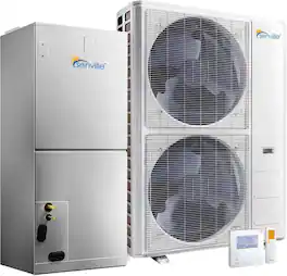 Senville - Central Air Conditioning System, Heat Pump, Inverter, 3 Ton | 60000 BTU Air Handler and Condenser with 208/230V - White