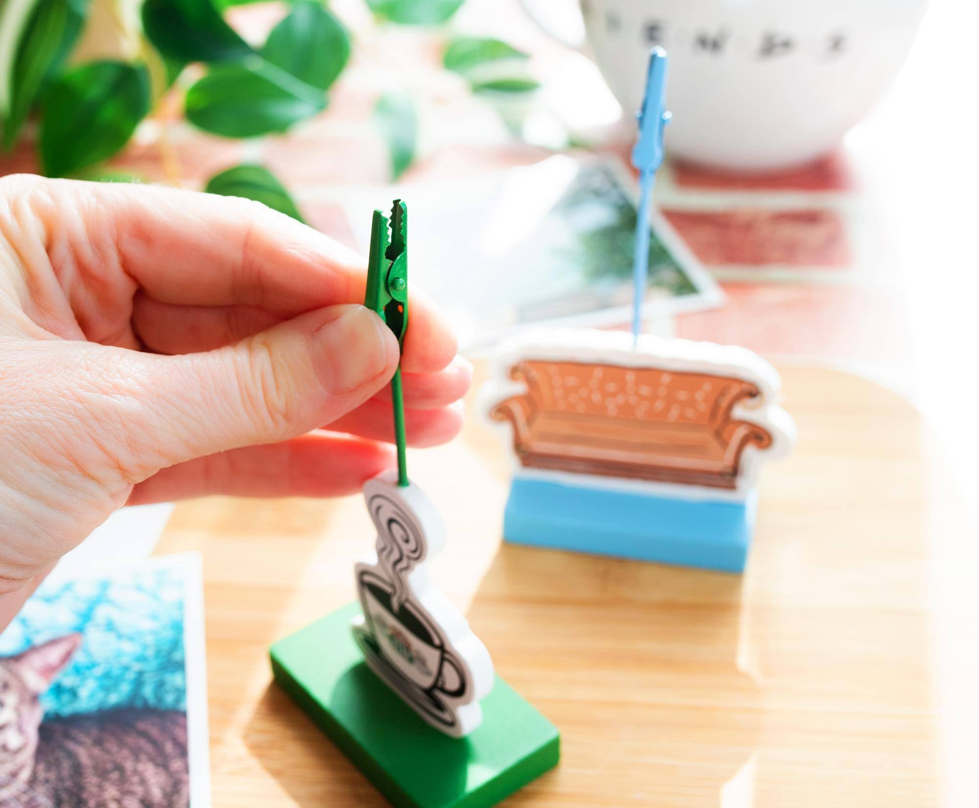 Alt View 2. Silver Buffalo - Friends Central Perk Standing Photo Clip Holders | Set of 2 - Green.