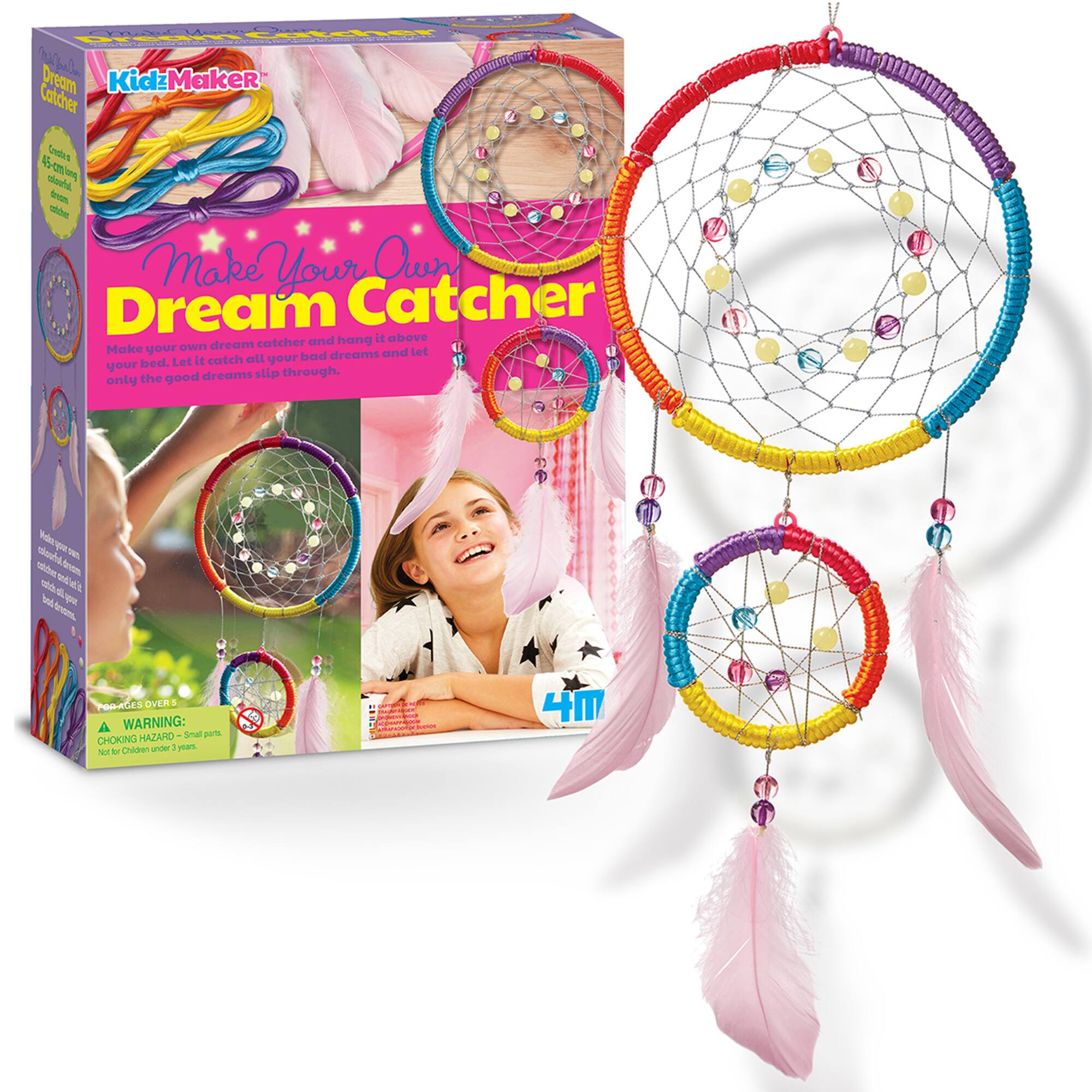 ifao Du0 - Dream KidzMaker Colocher 1 Gnates 0 un dovhd n -m Make Your Own Dream Catcher catcher and hang it above Ma kce your own dream bad dreams and set bed. Let it catch all your your the good dreams stip through. only Vodee oh pa feoo aN eL l Lipn VAL PORAGES OVER A WARNING: HIARD Smal ports CHOKING o Chiden - 1 ya  . I I -  | 4M