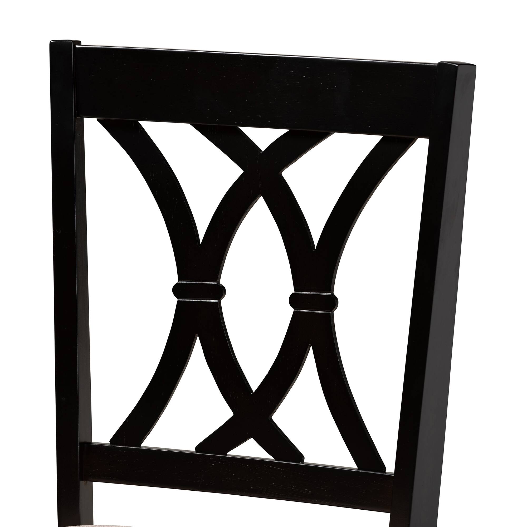 Back. Baxton Studio - Reneau Modern Fabric Upholstered Espresso Finished Wood 2-Piece Dining Chair Set Set - Sand Brown/Espresso.