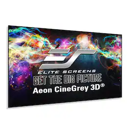Elite Screens - Aeon CineGrey 3D®, 110" D,16:9, Ceiling Ambient Light Rejecting EDGE FREE Fixed Frame Std Long Throw Screen AR110DHD3 - Gray