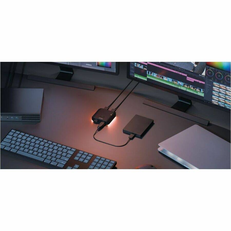 Alt View 7. Aten Technology - ATEN Essential 2 x 2 USB 3.2 Gen 1 Sharing Switch - USB 3.2 (Gen 1) Type A - 640 MB/s - Desktop, Notebook, Printer - Unknown.