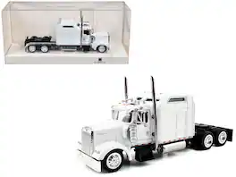 HO Logistics Replicas - Kenworth W900L Truck Tractor with Sleeper Cab White 1/87 (HO) Scale Plastic Model Car by HO Logistics