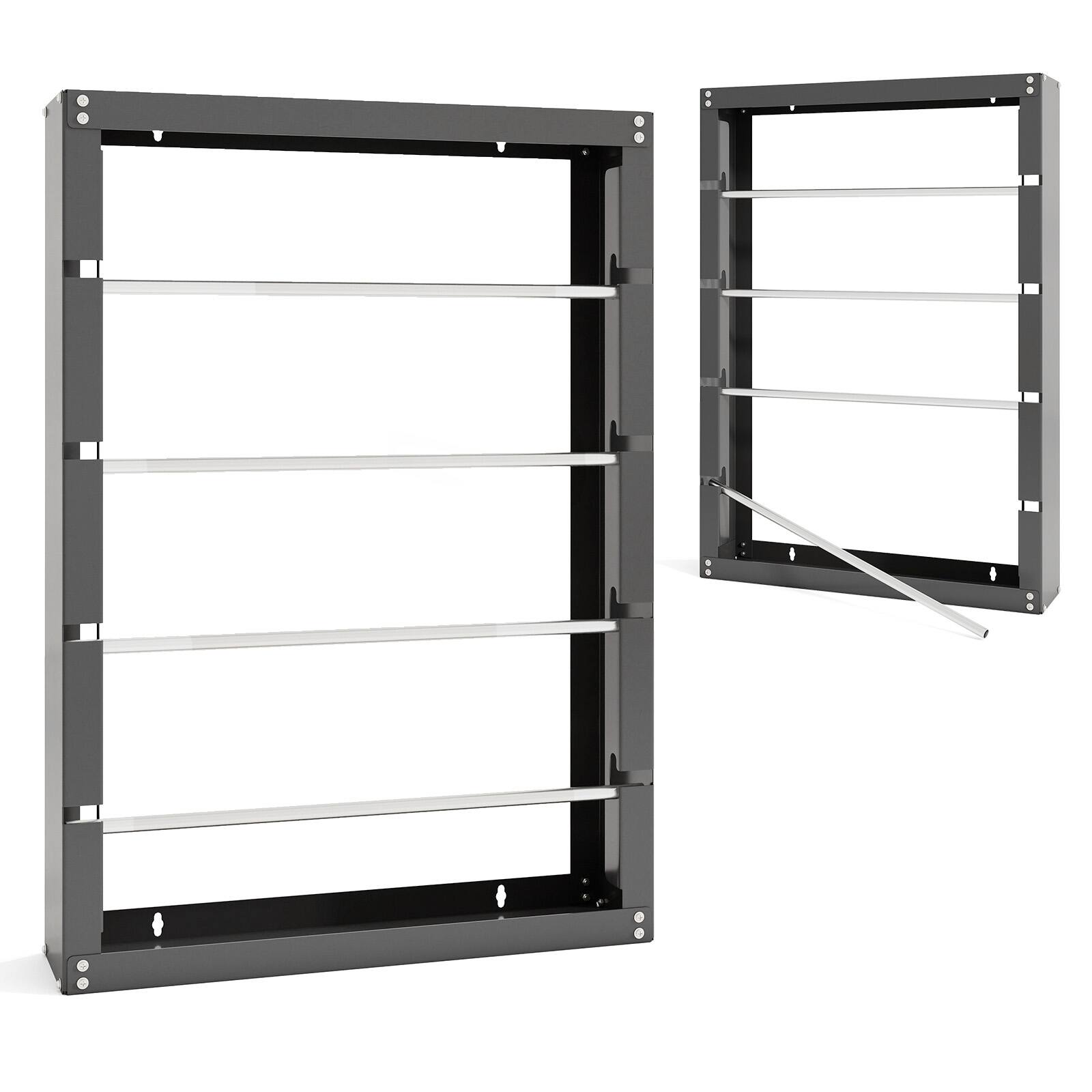 Alt View 9. Gymax - Gymax Wire Spool Rack Ribbon Holder Organizer Rack Wall Mounted Cable Dispenser w/4 Rods - Gray.