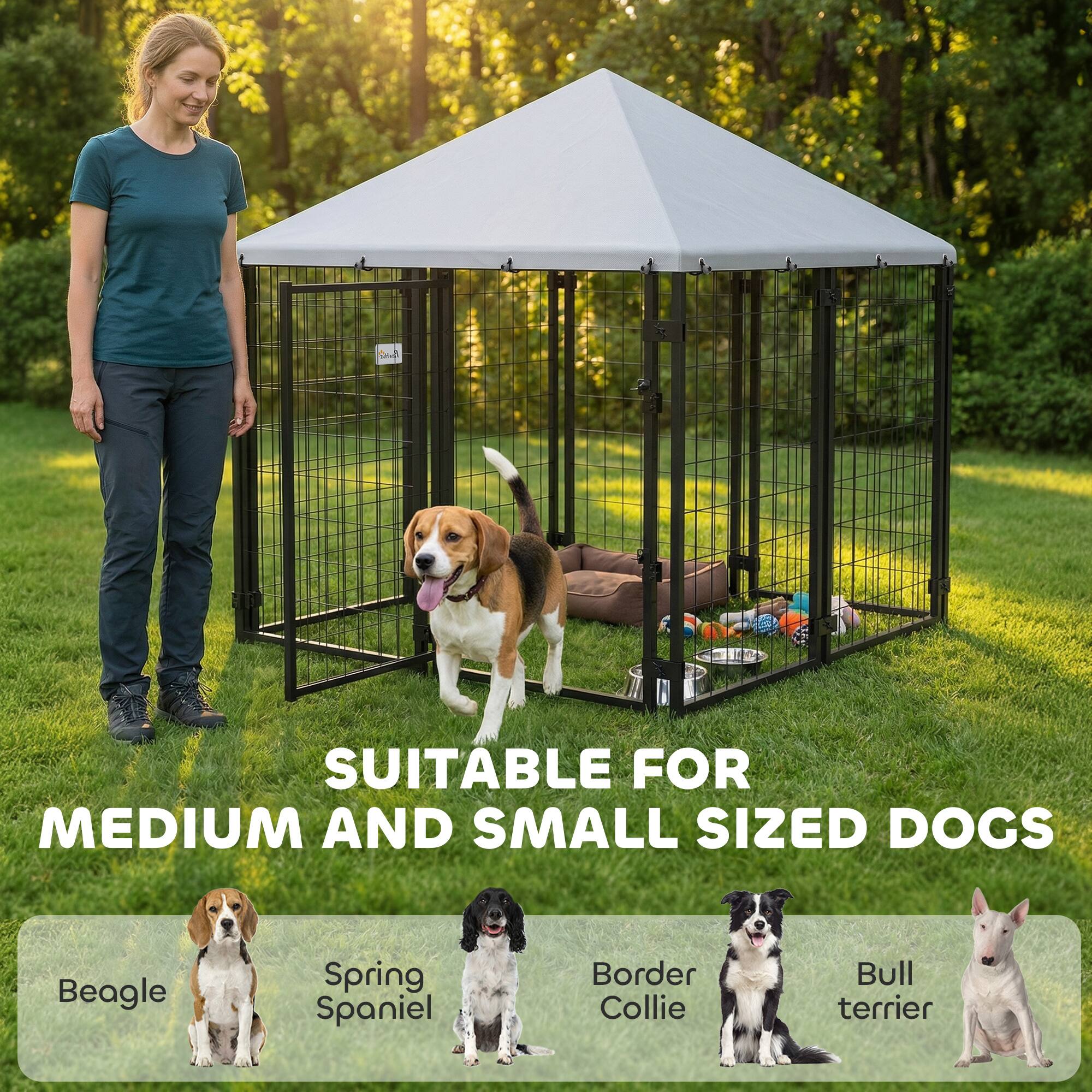 SUITABLE FOR MEDIUM AND SMALL SIZED DOGS

Beagle  
Spring Spaniel  
Border Collie  
Bull Terrier