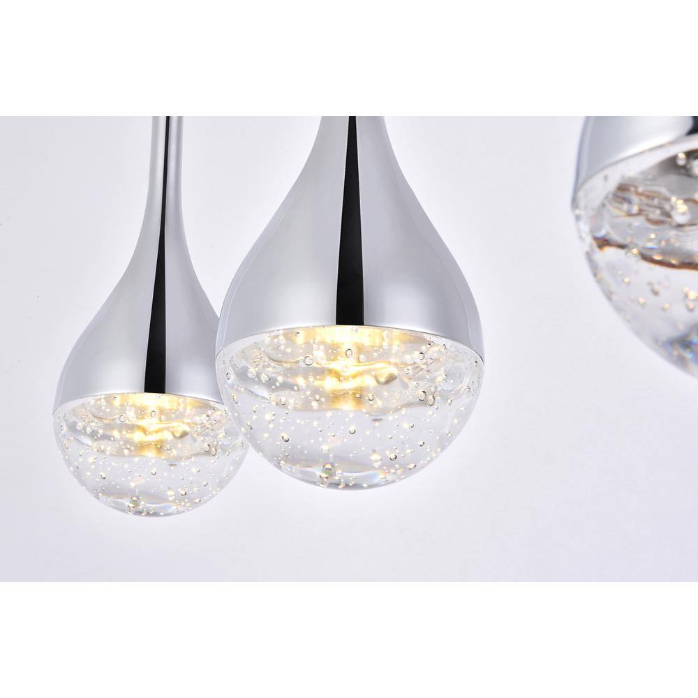 Alt View 3. Elegant Lighting - Amherst Collection LED 3-light chandelier 24in x 4in x 9in chrome finish - Chrome.
