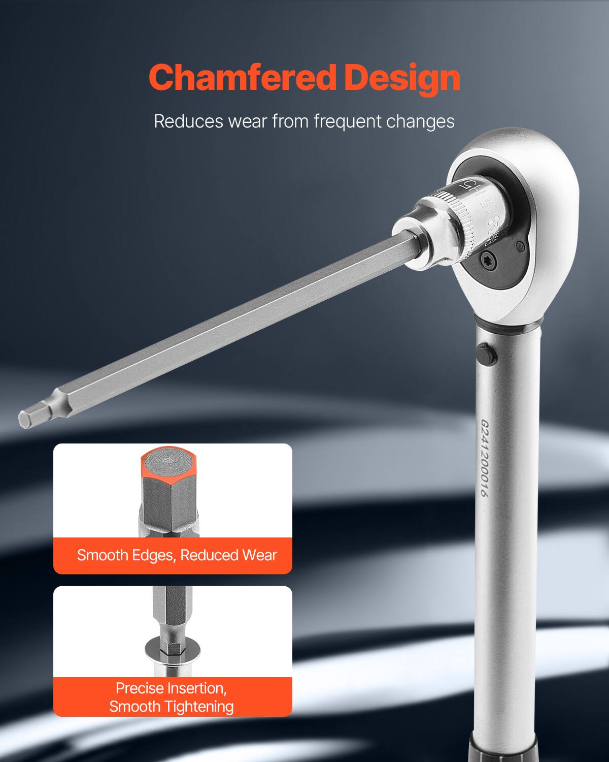 Chamfered Design  
Reduces wear from frequent changes  

Smooth Edges, Reduced Wear  

Precise Insertion, Smooth Tightening