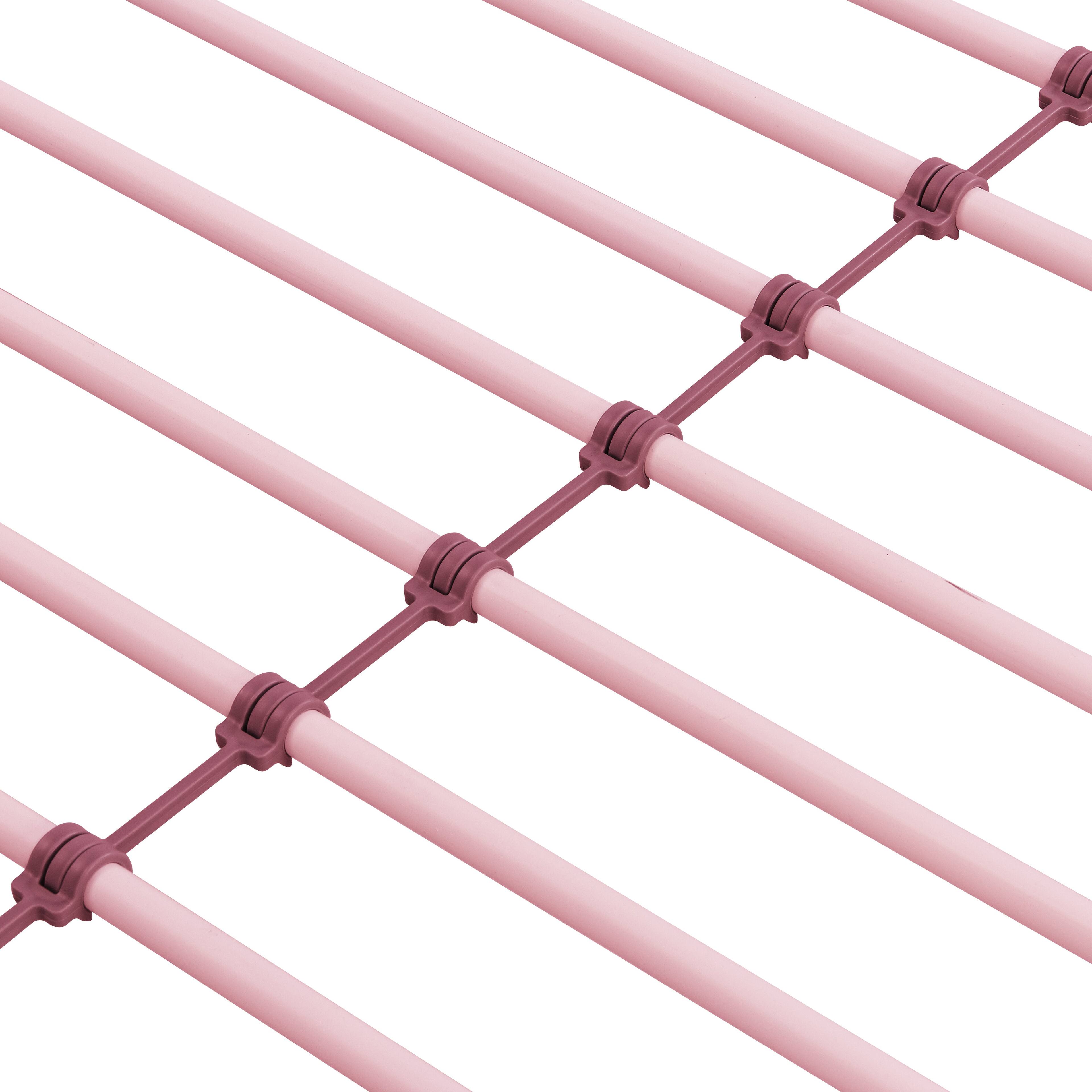 Alt View 7. Boyel Living - Twin Over Twin Metal Bunk Bed, Pink – No Box Spring Needed, Easy Assembly - Pink.