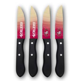 Woodrow - San Francisco 49ers 4-Piece Stainless Steel Steak Knife Set - Multicolor
