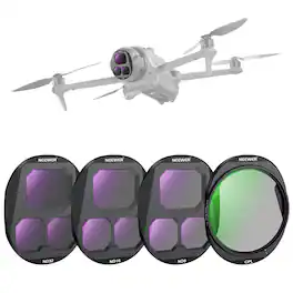 Neewer - 4-Pack Screw-On ND/CPL Filter Set for DJI Mavic 4 Pro, ND8/16/32 & CPL, w/ Magnetic Case