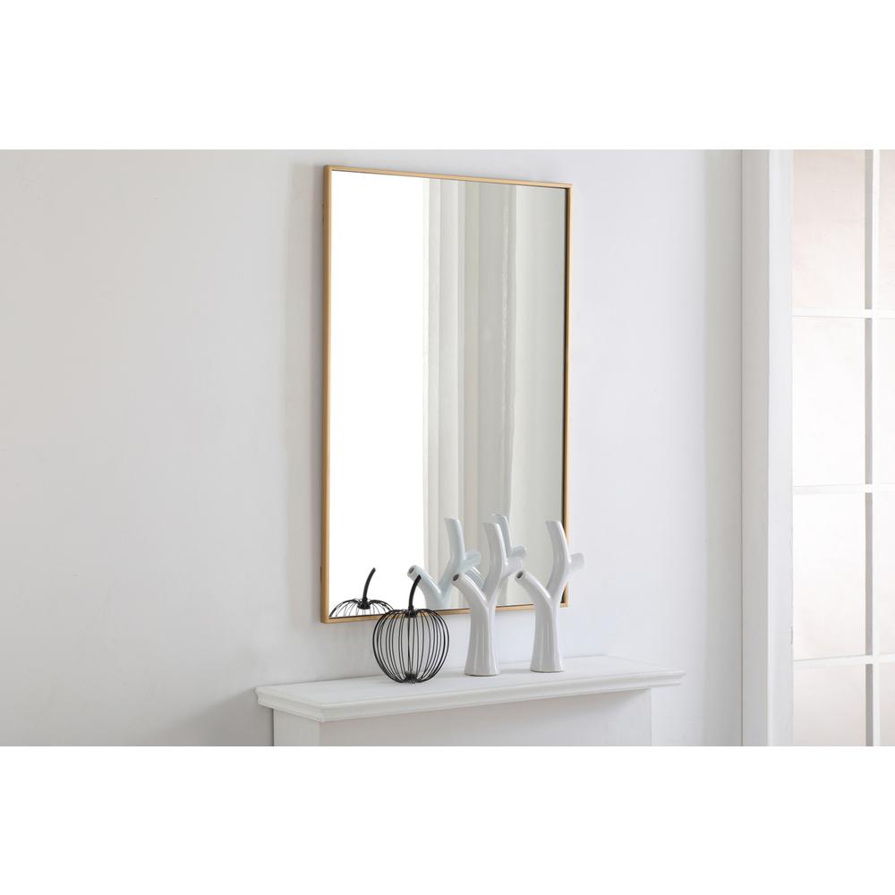 Alt View 8. Elegant Decor - Metal frame Rectangle Mirror 28 inch Brass - Brass.