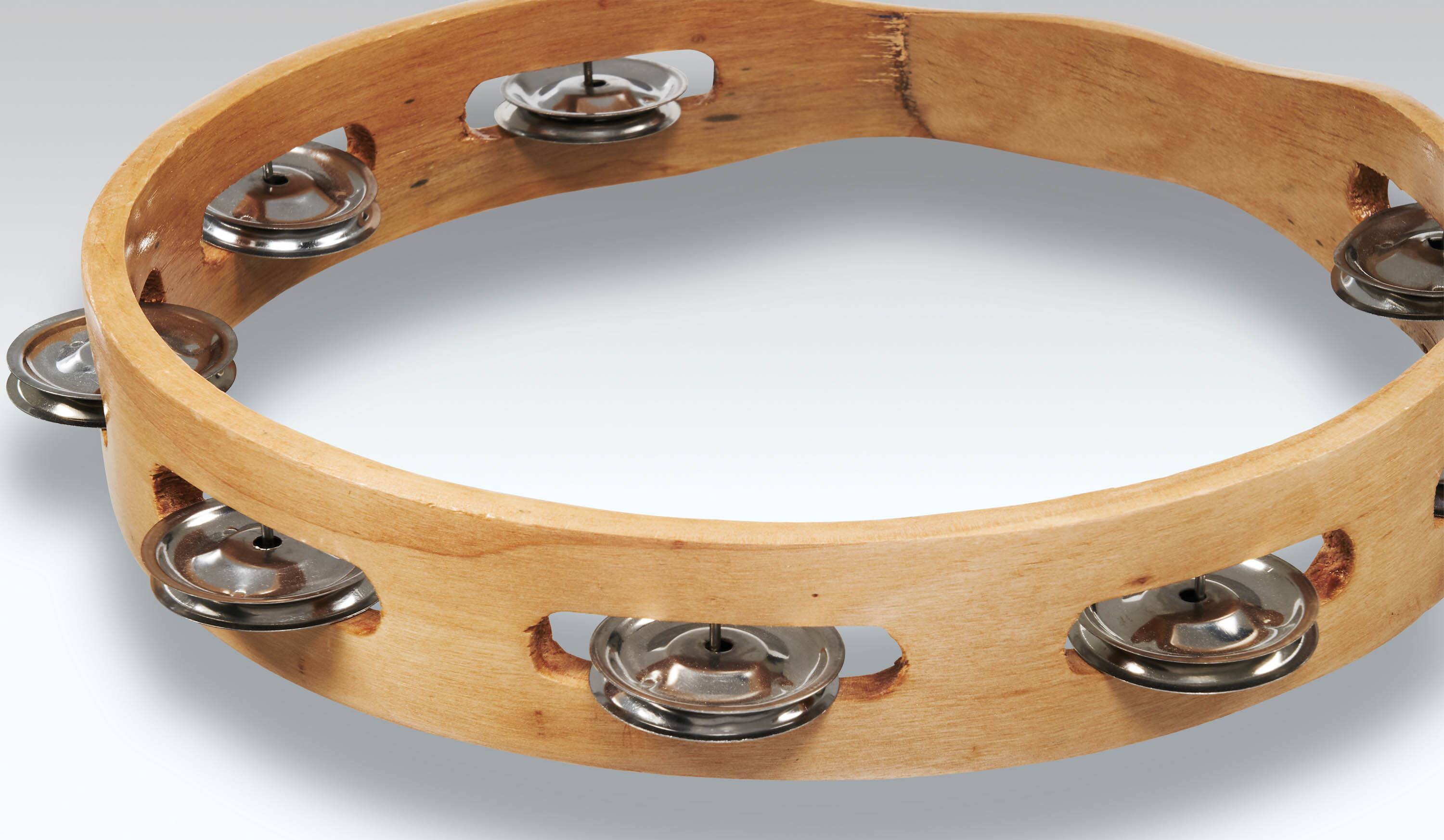 Left. Latin Percussion - CP Single Row Tambourine Steel, 10".