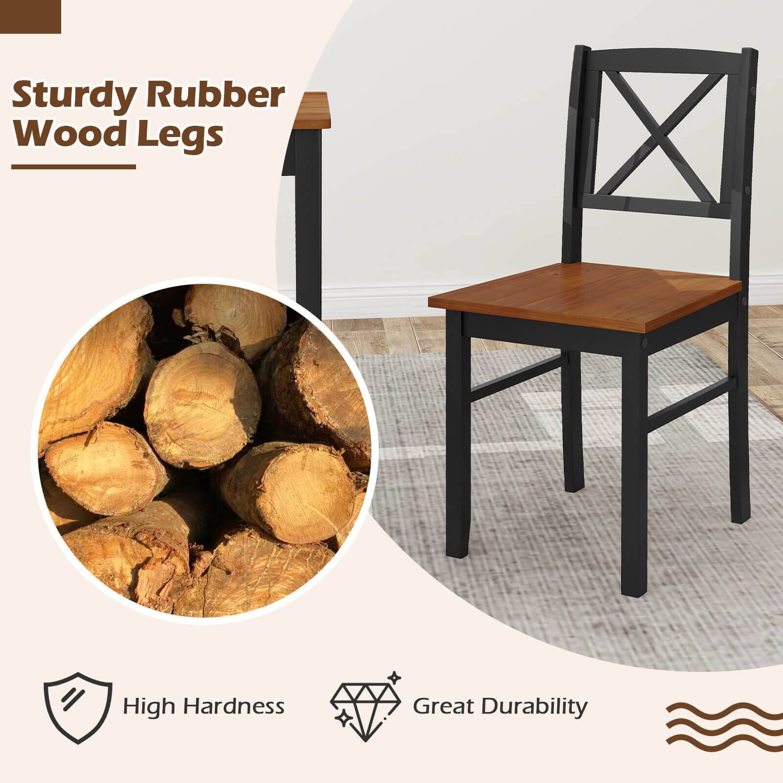 Sturdy Rubber Wood Legs

- High Hardness
- Great Durability
