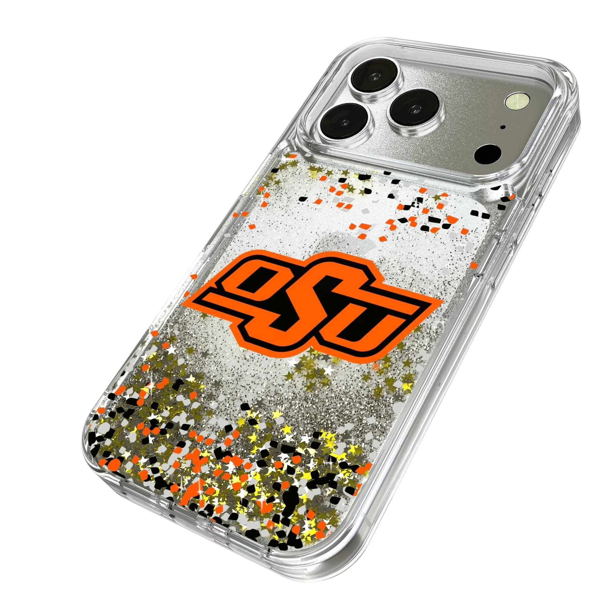 Alt View 1. Keyscaper - Oklahoma State Cowboys iPhone Glitter Confetti Design Case - 12 Pro Max - Multicolor.