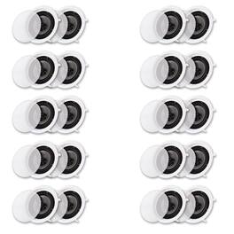Acoustic Audio by Goldwood - CS-IC83 in Ceiling Wall 8" Speaker 10 Pair Pack 3 Way Home Theater Flush Mount - Paintable White