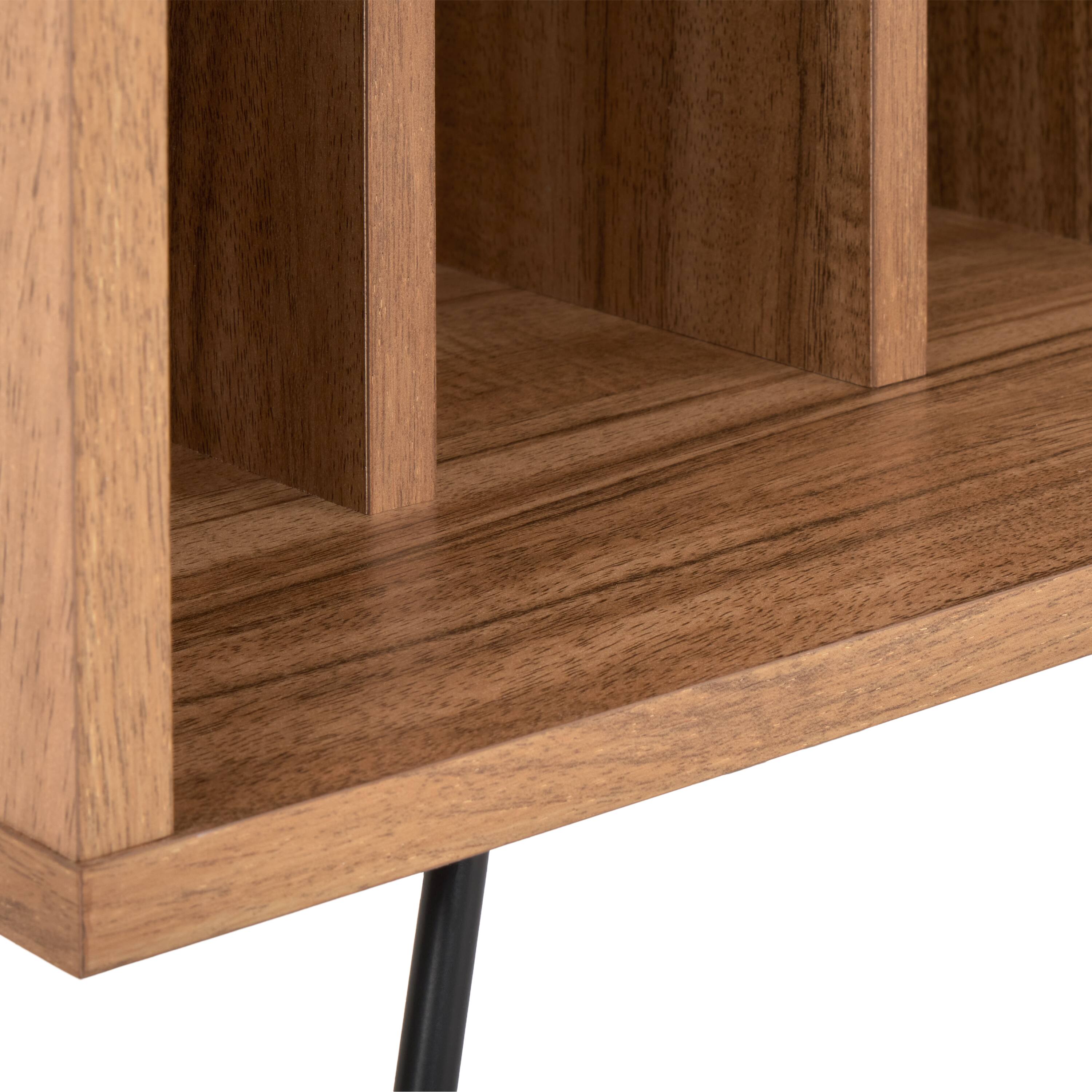Alt View 6. CorLiving - CorLiving Vintora Brown Engineered Wood Open Shleved Turntable Media Stand - Brown.