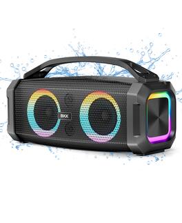 Sugift - Portable Bluetooth Speaker with Deep Bass & RGB Lights, Waterproof