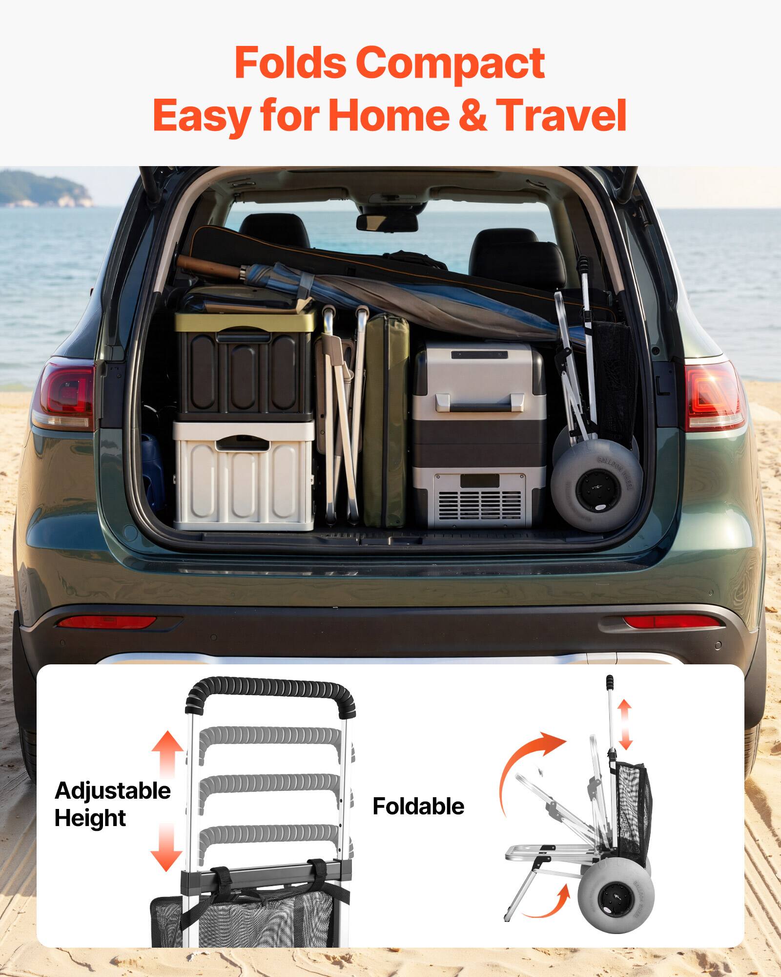 Folds Compact  
Easy for Home & Travel  

Adjustable Height  
Foldable