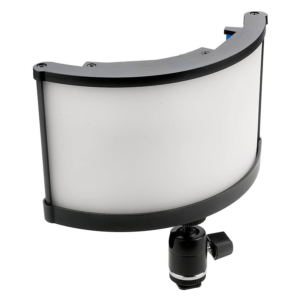 Front. Fotodiox - FACTOR Radius Mini Wide Angle Light - 4x9 in Curved Bicolor Dimmable Camera Light.