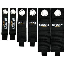 Grizzly Supply - 7", 10", 13" Hook and Loop Storage Strap 6/pk - Black