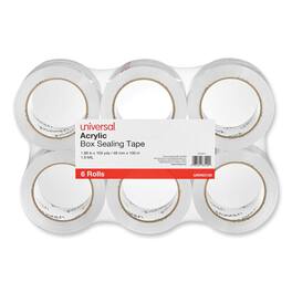 Universal - Deluxe General-Purpose Acrylic Box Sealing Tape - 1.7 mil - 1.88Inch x 109 yds - Clear - Case of 6