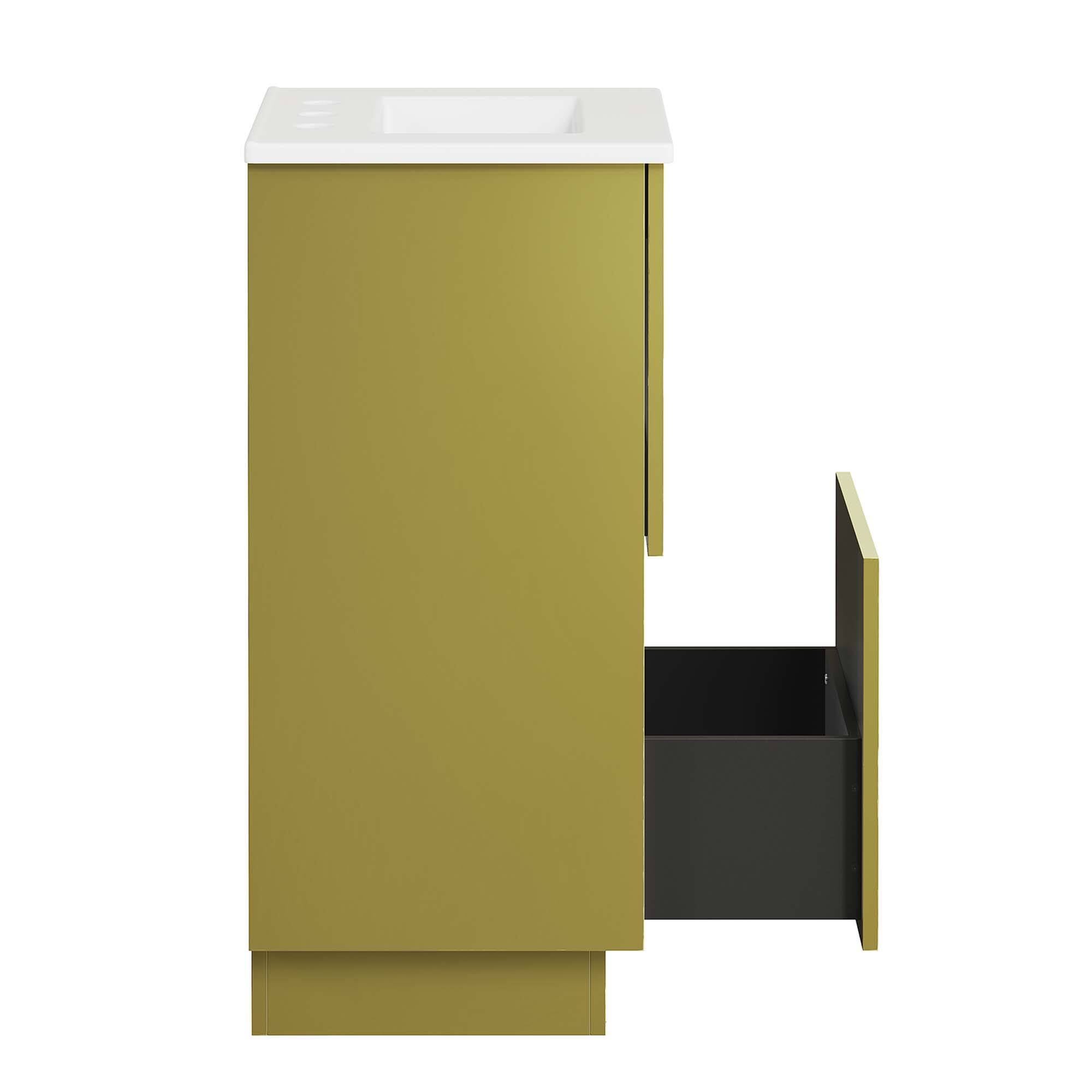 Alt View 6. Modway - Quantum Bathroom Vanity Basin Included by Modway - White Gold.
