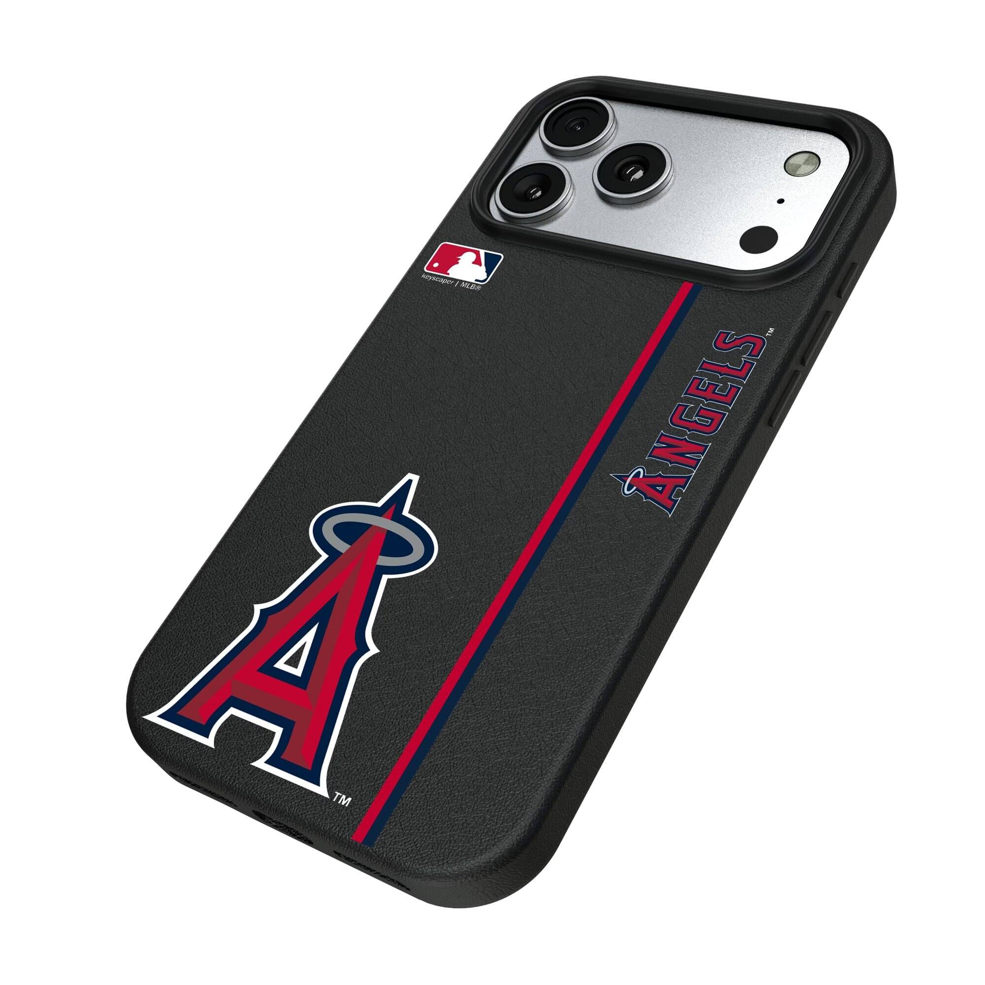 Alt View 1. Keyscaper - Los Angeles Angels iPhone Magnetic Bump Case - 16 Pro - Black.