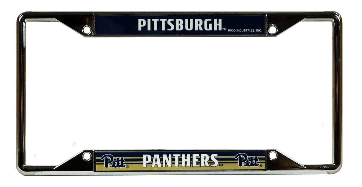 Rico Industries - Pittsburgh Pitt Panthers Chrome 4-Corner View License Plate Frame - Multi