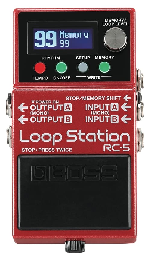 BOSS - Advanced Loop Station Pedal with Multi-Track Looping, Built-In Effects, USB Connectivity, and Professional Performance - Red