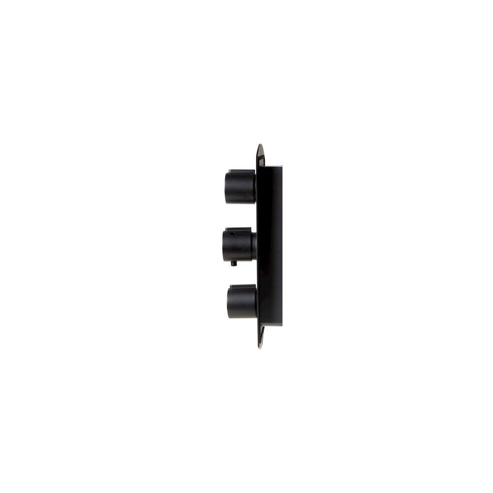 Alt View 1. Alfi - Black Matte 3-Way Thermostatic Valve Shower Mixer Round Knobs - Black.