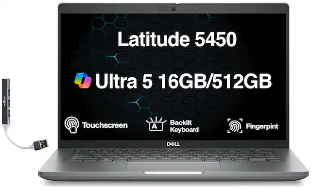 Latitude 5450
Ultra 5 16GB/512GB
Backlit Touchscreen
Fingerprint
Keyboard
DELL