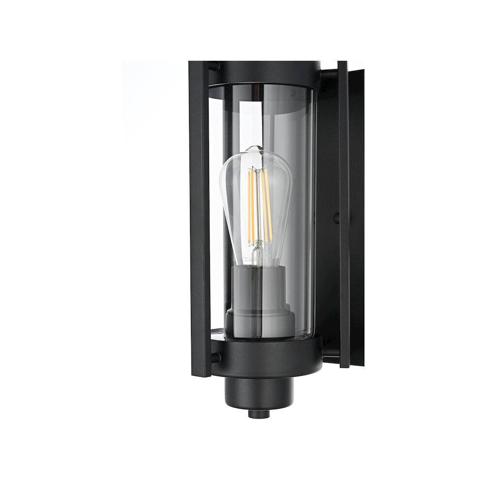 Left. Elegant Lighting - Bucknell 7 inch Outdoor Pendant in Black - Black.