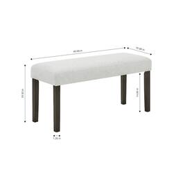 New Classic Furniture - Carissa Dining Bench with Upholstered Seat in Stone - Espresso/Gray
