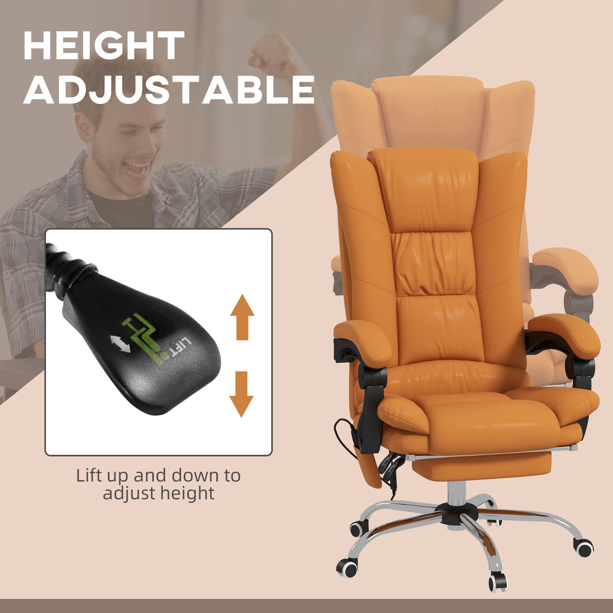 HEIGHT ADJUSTABLE

Lift up and down to adjust height