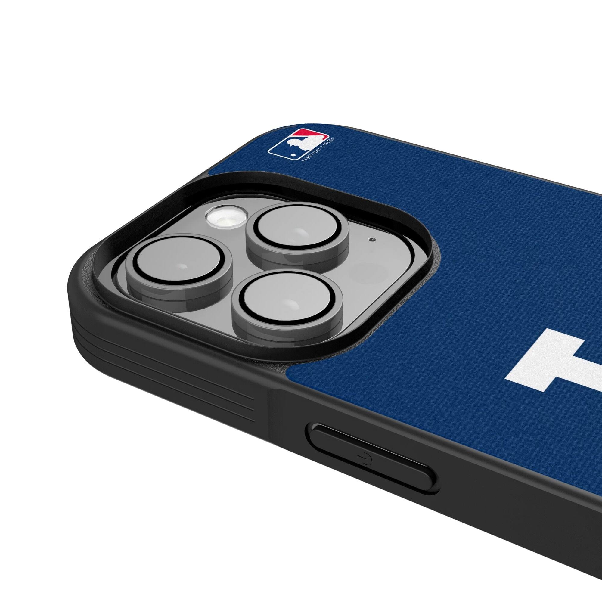 Alt View 3. Keyscaper - Los Angeles Dodgers iPhone Solid Design Bump Case - 13 Pro - Multicolor.