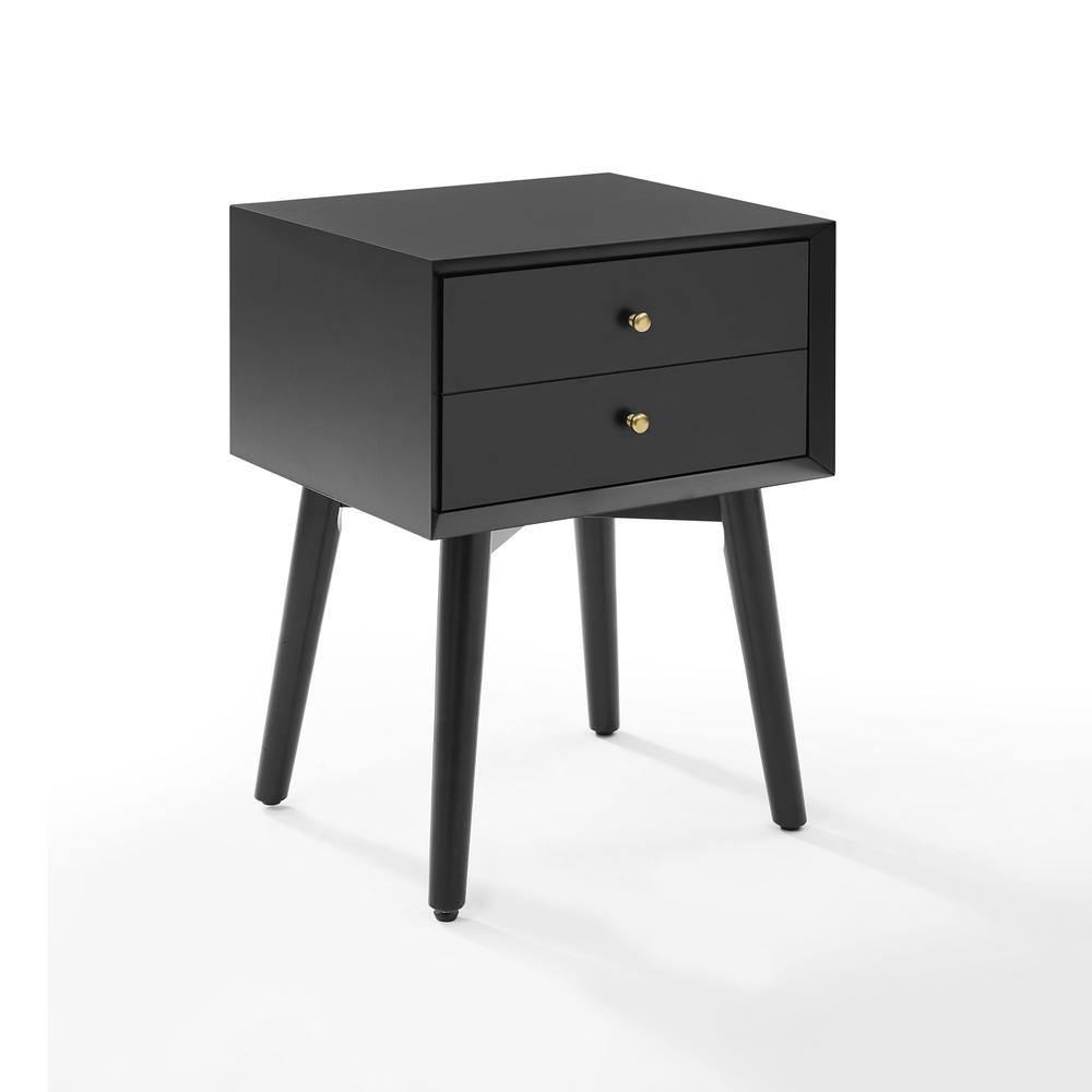 Angle. Crosley Furniture - Landon Nightstand - Matte Black.