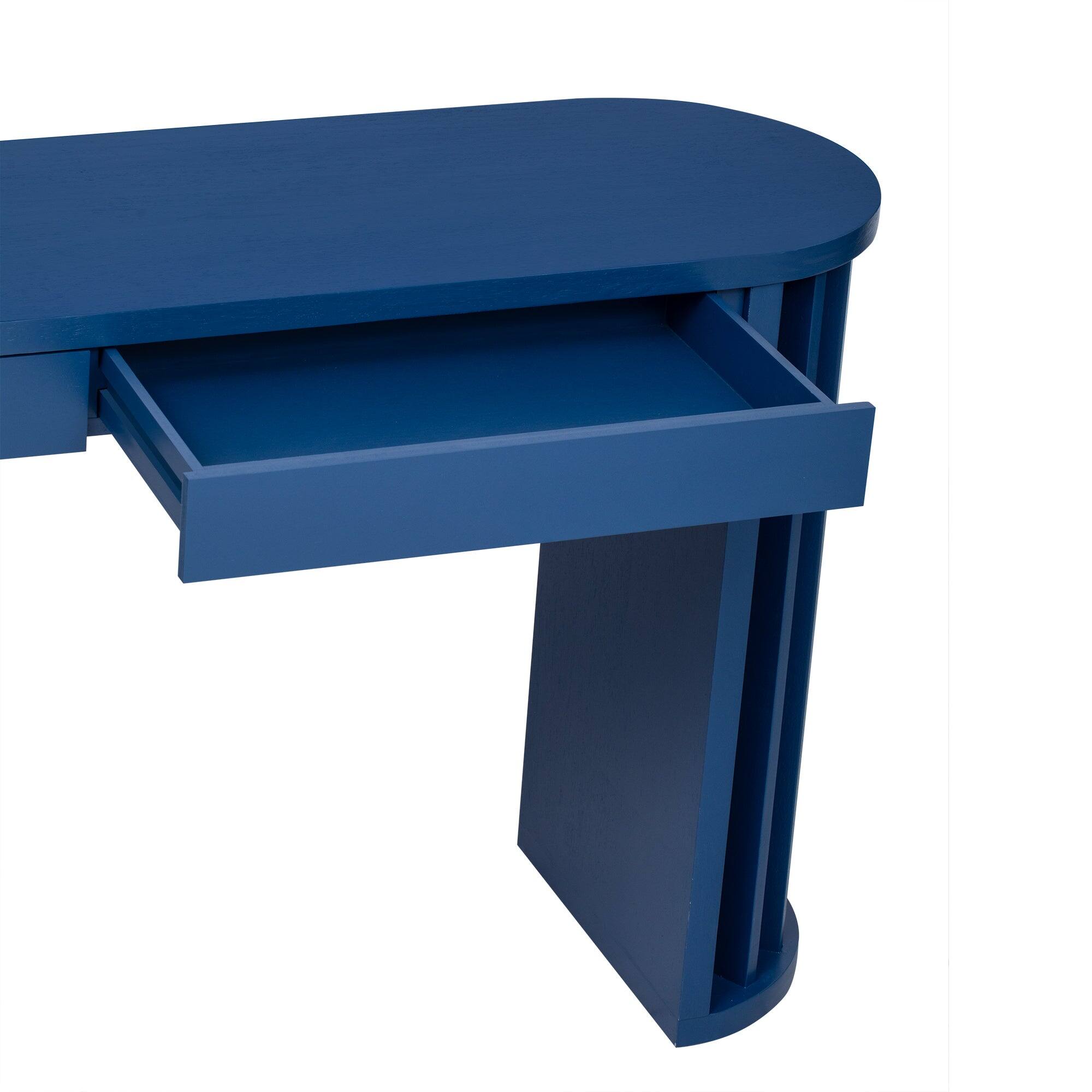 Alt View 9. Boyel Living - 59-Inch Long Oak Console Table with Drawers for Living Room and Entryway - Blue.