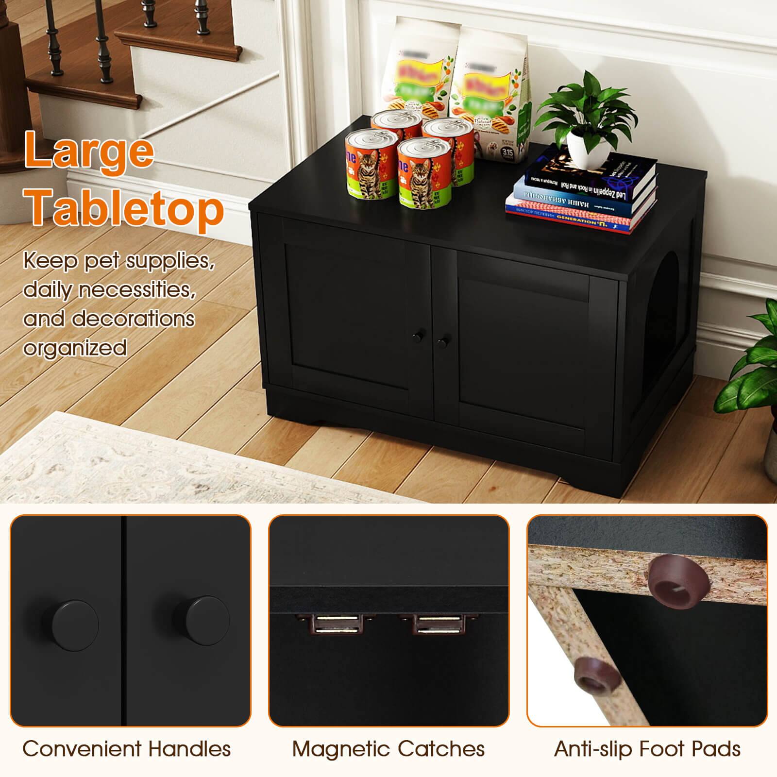 Large Tabletop

Keep pet supplies, daily necessities, and decorations organized

Convenient Handles

Magnetic Catches

Anti-slip Foot Pads