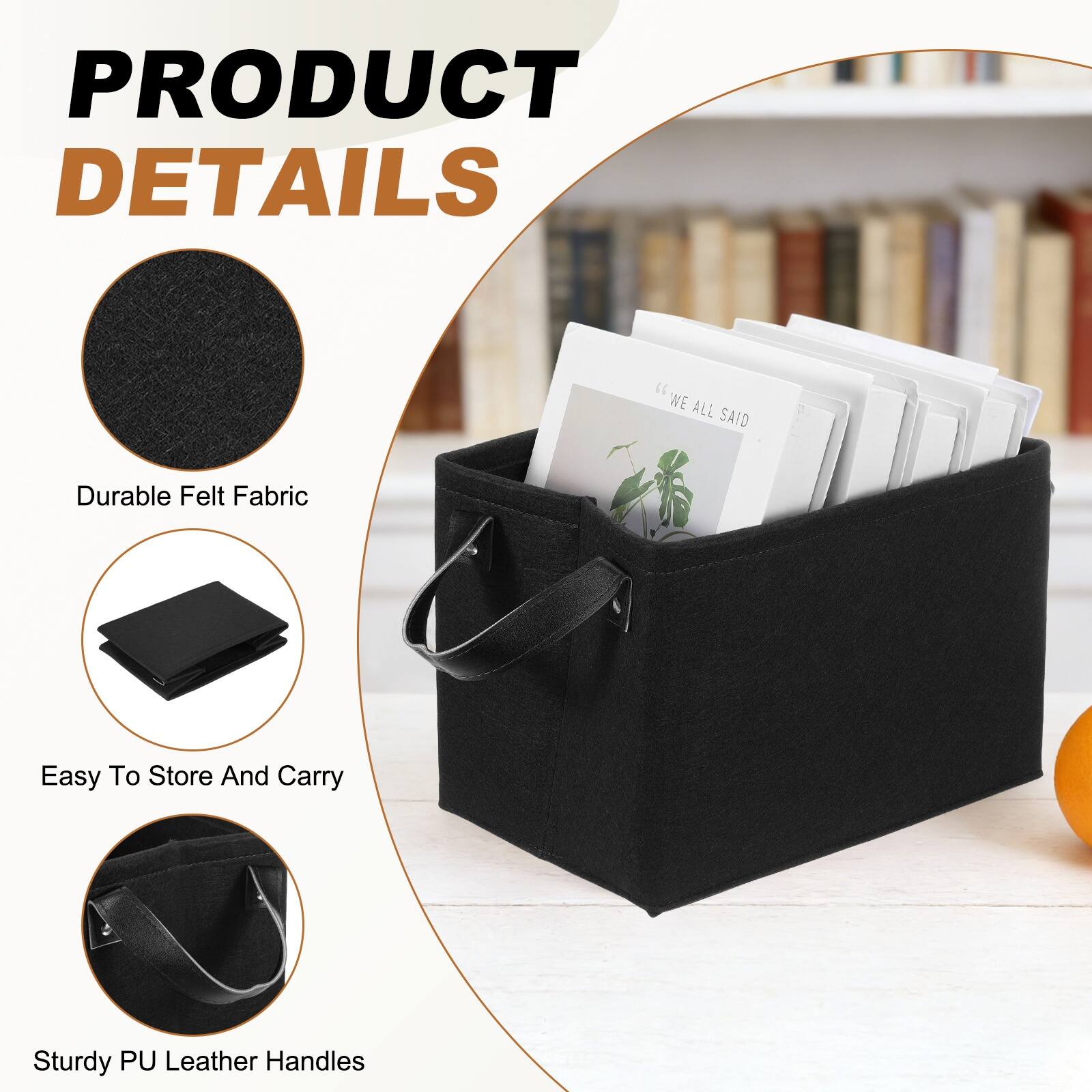 PRODUCT DETAILS

- Durable Felt Fabric
- Easy To Store And Carry
- Sturdy PU Leather Handles