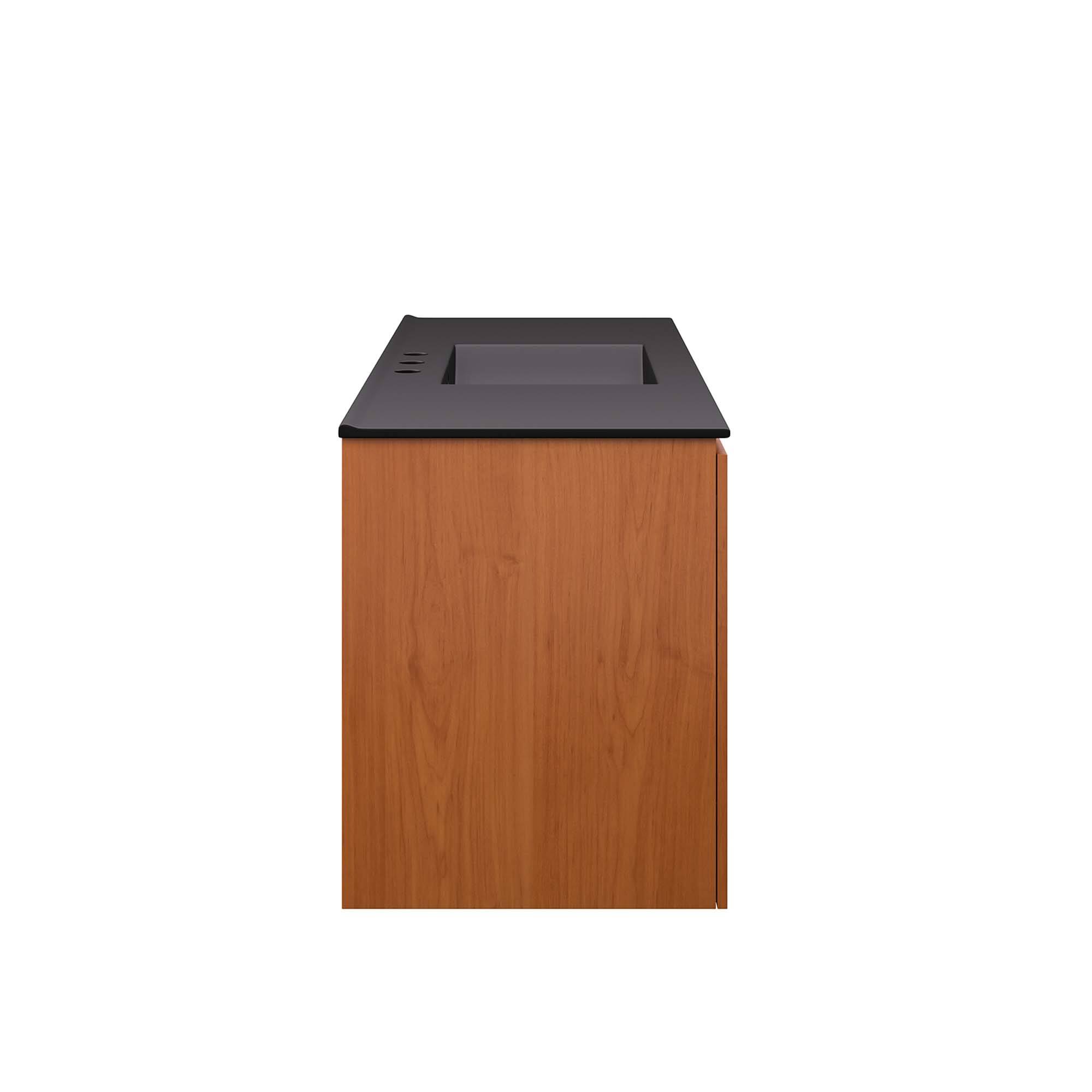 Alt View 1. Modway - Scenic Wall-Mount Bathroom Vanity Basin Included by Modway - Cherry Black.