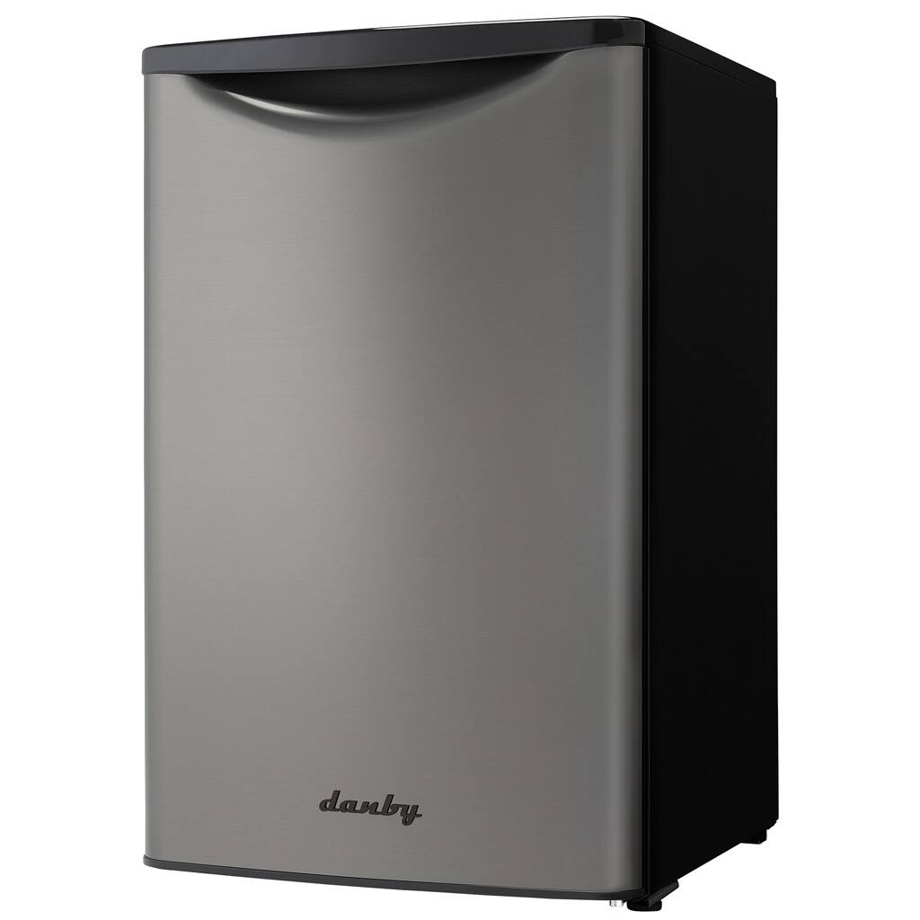 Left. Danby - 4.4 cu. ft. Contemporary Classic Compact All-Fridge - Black Stainless Steel Look.