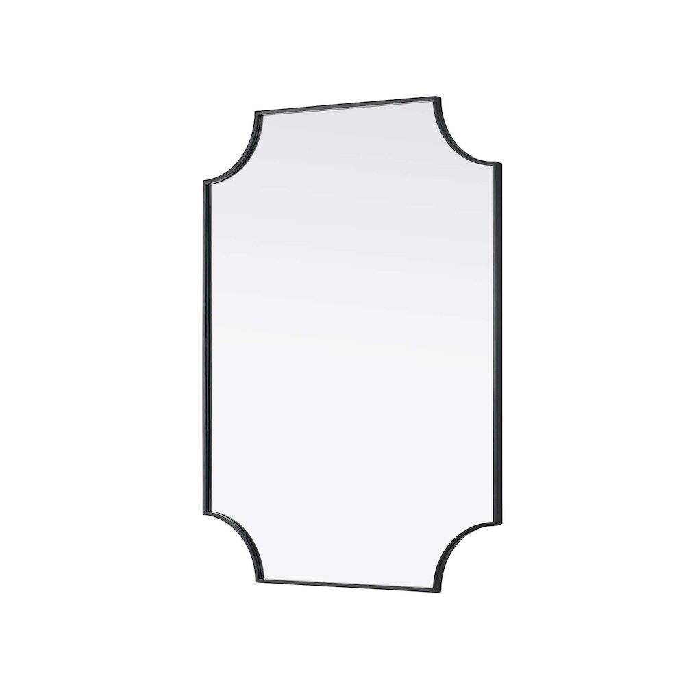 Alt View 2. Elegant Kitchen and Bath - Notched Metal Mirror 30x42 inch in Black - Black.