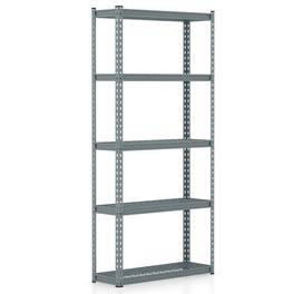 Costway - 1 PCS 5-Tier Heavy Duty Storage Shelf Storage Utility Rack Shelf with Anti-tipping Device - Gray