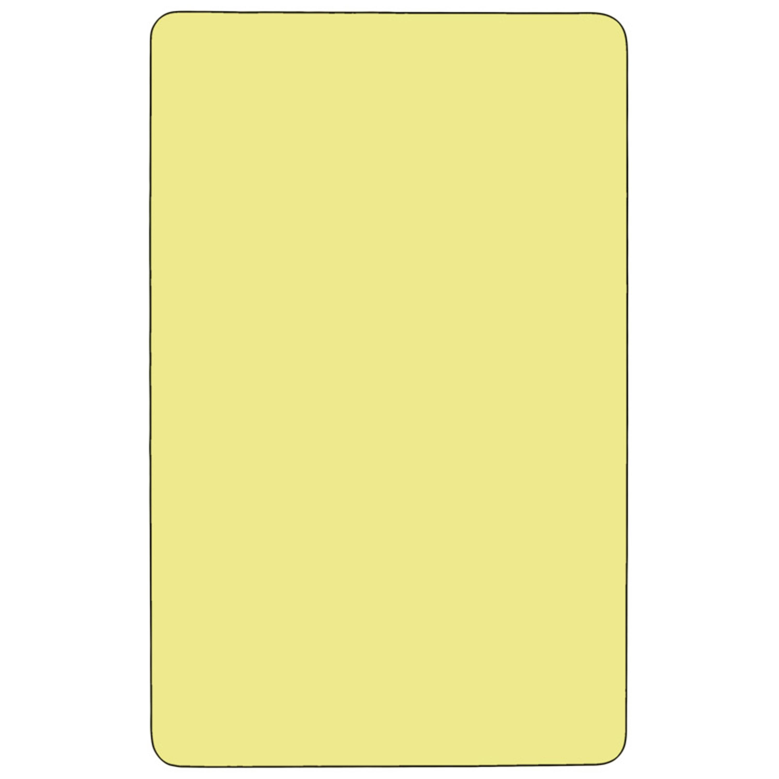Alt View 2. Emma + Oliver - 30x60 Rectangle Laminate Adjustable Activity Table - Yellow.