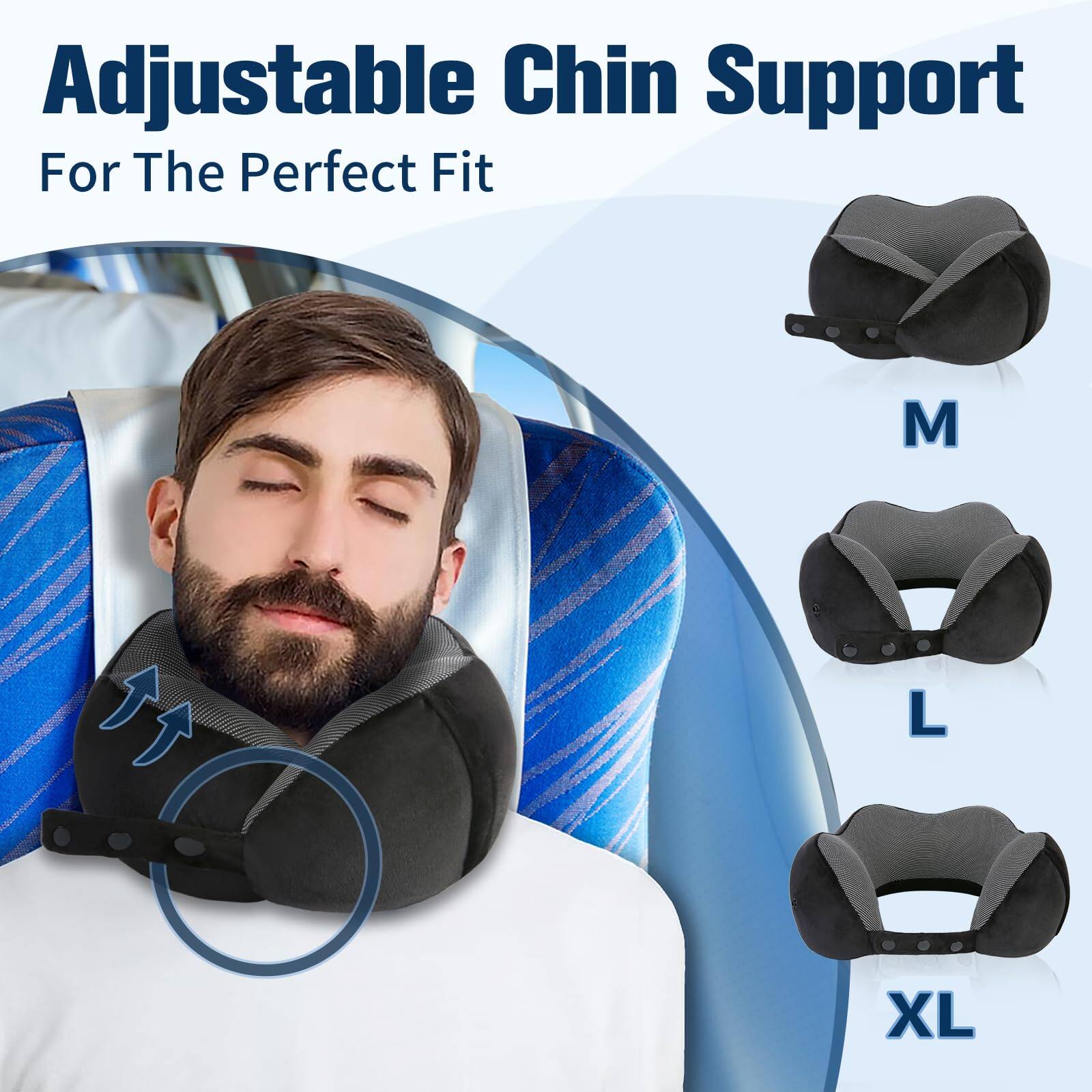 Adjustable Chin Support  
For The Perfect Fit  

M  
L  
XL