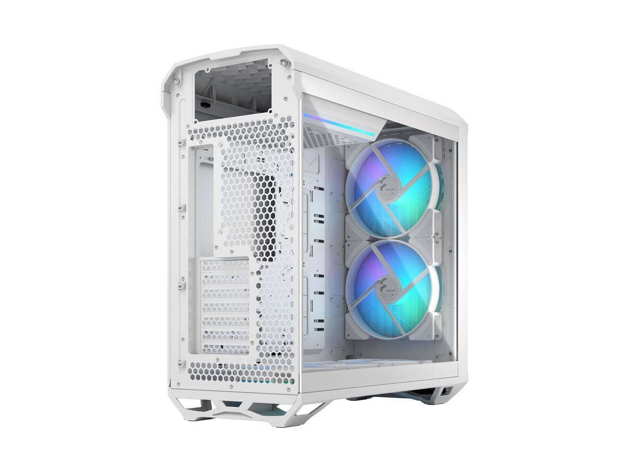 Alt View 7. Fractal Design - Fractal Design Torrent RGB White E-ATX Tempered Glass Window High-Airflow Mid Tower Computer Case - White.