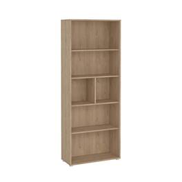 FurniFact - 6-Shelf Bookcase with Adjustable Storage Shelves for Office Use - Brown