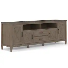Simpli Home - Ela SOLID WOOD 72 inch Wide Transitional TV Media Stand - Smoky Brown